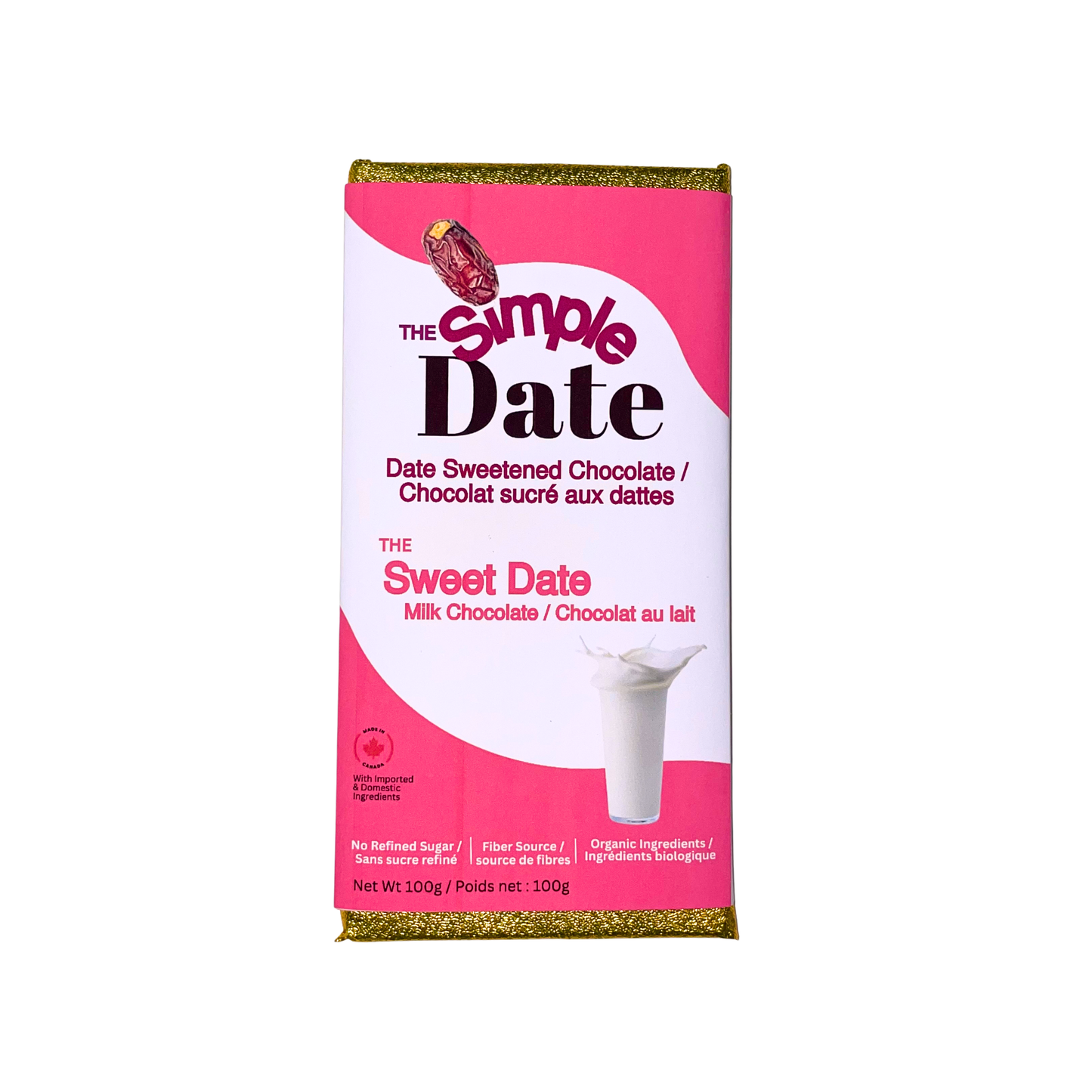 Healthy organic Naturally Date Sweetened chocolate sweetened with fruit milk chocolate No Sugar Added chocolate no refined sugar date sugar low sugar chocolate near me High Fiber dates chocolate dark chocolate gut friendly microbiome chocolate clean ingredients