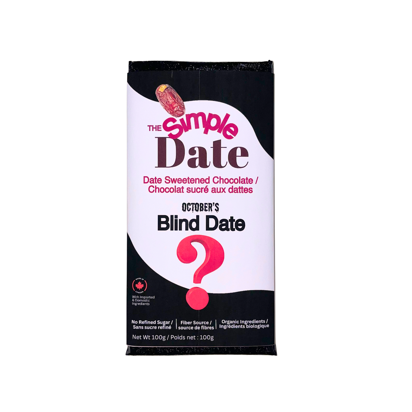 Healthy organic Naturally Date Sweetened chocolate sweetened with fruit mystery chocolate No Sugar Added chocolate no refined sugar date sugar low sugar chocolate near me High Fiber dates chocolate dark chocolate gut friendly microbiome chocolate clean ingredients