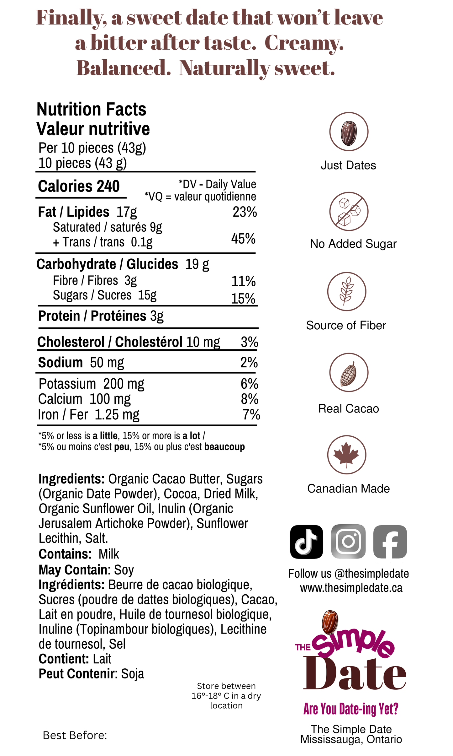 Healthy Naturally Date Sweetened No Sugar Added High Fiber Milk Chocolate