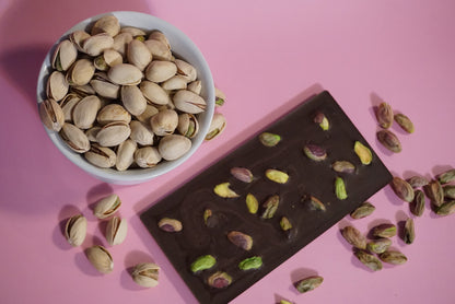 Healthy organic Naturally Date Sweetened No Sugar Added chocolate no refined sugar date sugar low sugar chocolate near me High Fiber pistachios gut friendly 