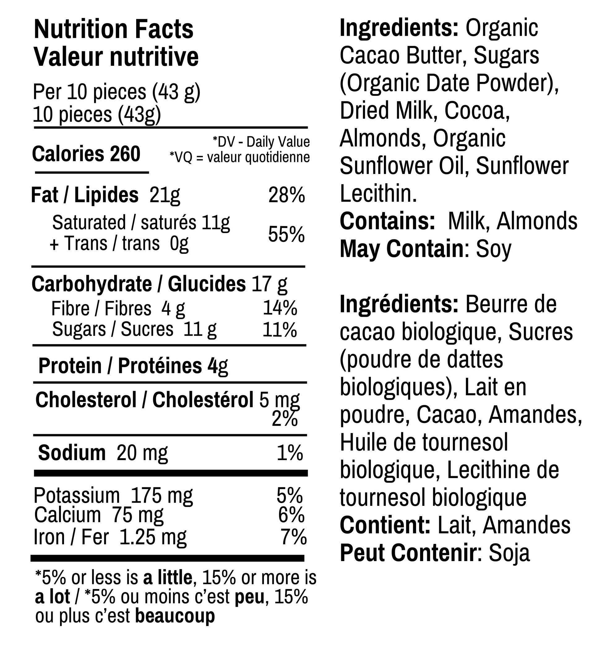 Healthy Naturally Date Sweetened No Sugar Added High Fiber Chocolate 