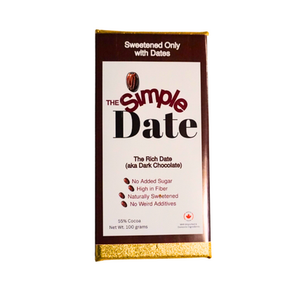 Healthy organic Naturally Date Sweetened chocolate sweetened with fruit dark chocolate 70% cocoa No Sugar Added chocolate no refined sugar date sugar low sugar chocolate near me High Fiber dates chocolate dark chocolate gut friendly microbiome  chocolate clean ingredients