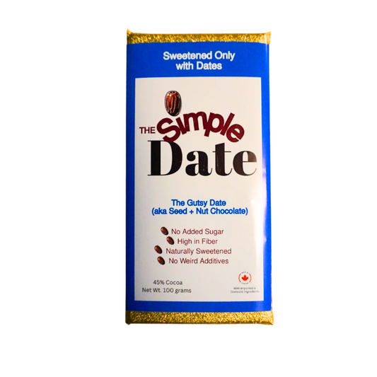 The Gutsy Date - Date Sweetened Dark Chocolate with Gut-Loving Nuts & Seeds