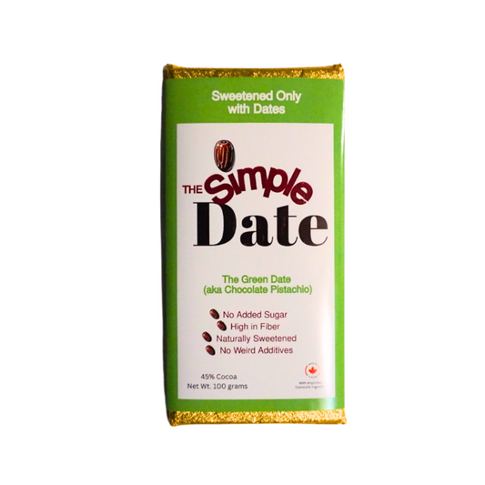 The Green Date - Date Sweetened Dark Chocolate with Pistachios